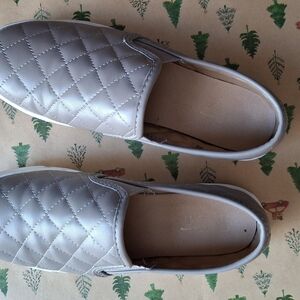 Quilted Slip-On Sneakers - Silver
